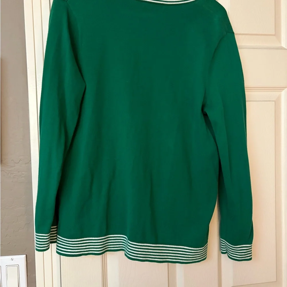 Land's End Green Cardigan Sweater Size L - Picture 5 of 5